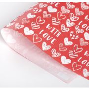 Бумага оберточная 50*70см Красная with love 4580540