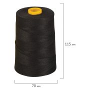 Нить лавсановая, длина 500м, ЛШ460 черная, для прошивки документов, диам. 1,5мм
