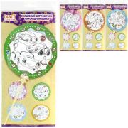 Шар д/раскрашивания самонадувающ. d=18, 4 дизайна ,FANCY CREATIVE FD080407