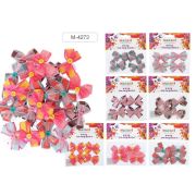 Декоративные элементы М-4273 «Бантики с пуговицей» 4шт. лавсан ассорт.7цв.