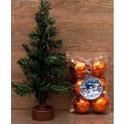 Набор шаров лого 6см 6шт блестящие оранжевый ЕК0282