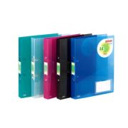 Папка на 2-х кольцах А4 18мм пластик 0,7мм DELI E39576 асс корешок 30мм+карман