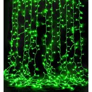 Э/гирлянда «Дождь» 705974 Ш:2 м, В:3 м, нить силикон, LED-800-220V, контр. 8 р, зелен.