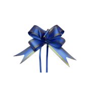 Подар. бант БЛ-8085 Золотые линии (цена за 1 шт) 3см синий