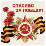 Наклейка Спасибо за победу! (96х95 мм) ШН-13164