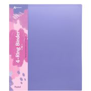 Папка панорама на 4-х кольцах Бюрократ Pastel PAST0740/4RVIO A4 пластик 0.7мм кор.40мм торц.карм с б