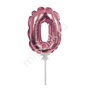 Шар самодув 18 см Rose Gold Цифра 0