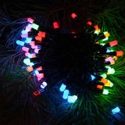 Э/гирлянда уличная led 100л. 10м. мульти, темный провод, б/контроллера KRV-036