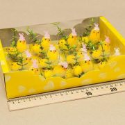 Фигурка пасхальная курочка с цыплёнком в мет.корзине 12шт B0046