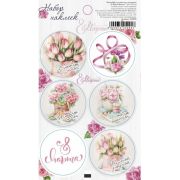Наклейки «8 March flowers» 16 х 9,5 см 7425095