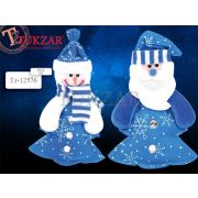 Елочка мягк. игрушка «Дед Мороз, Снеговик» 16х9см син. цв. 12576