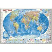 Карта Мир политическая + инфографика М-б 1:18,5 млн. 107х157 настенная лам.